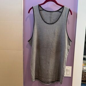 Lululemon Athletica Black and White Striped Tank Top Men’s L